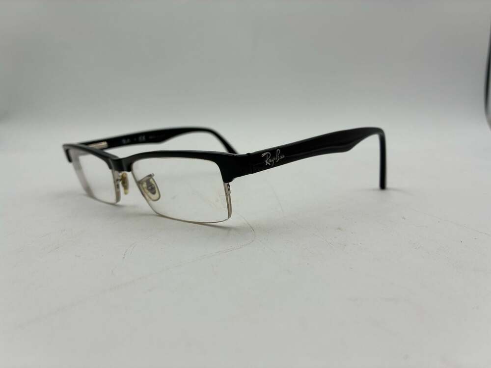 Ray-Ban RB 7012 2000 Semi-Rimless Rectangular Eyeglasses Frames Black 51-17-140 - Picture 2 of 5